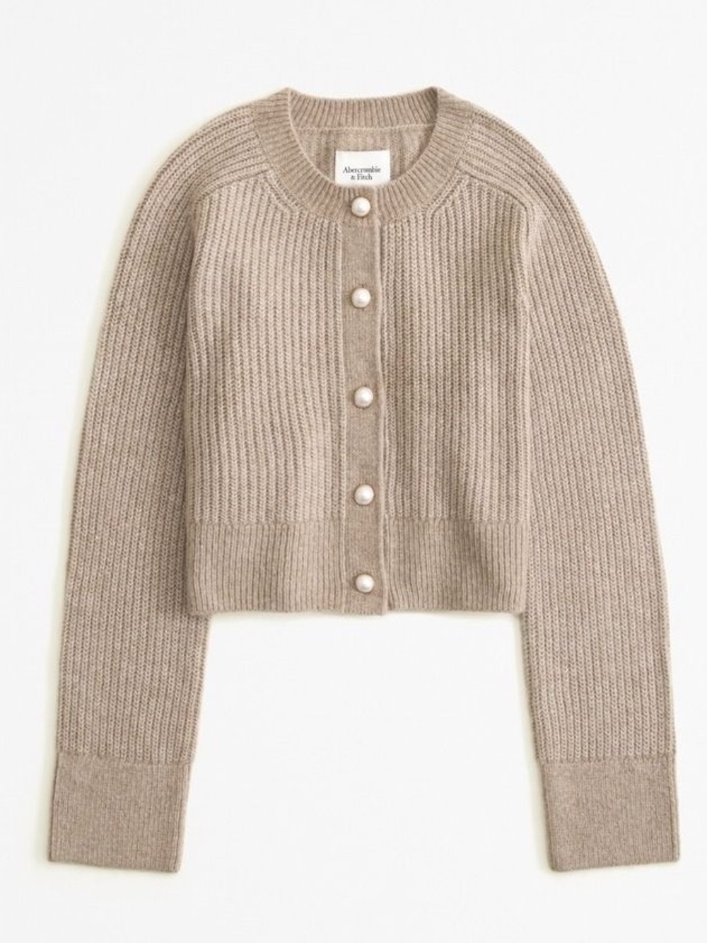 Abercrombie & Fitch Pearl-Button Cropped Cardigan Size Medium